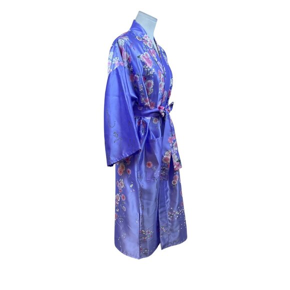 Juguemh Womens Purple Polyester Floral Kimono Robe With Belt Size 42 - Picture 2 of 9